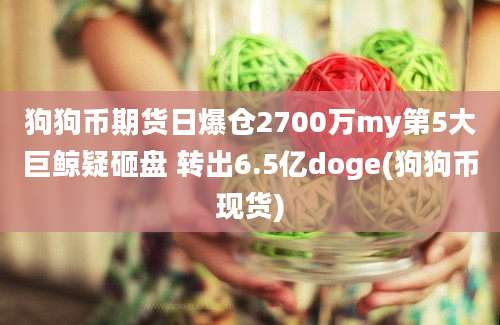 狗狗币期货日爆仓2700万my第5大巨鲸疑砸盘 转出6.5亿doge(狗狗币现货)