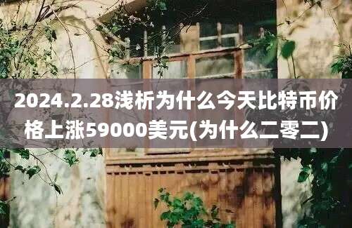 2024.2.28浅析为什么今天比特币价格上涨59000美元(为什么二零二)