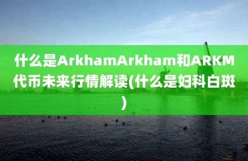 什么是ArkhamArkham和ARKM代币未来行情解读(什么是妇科白斑)