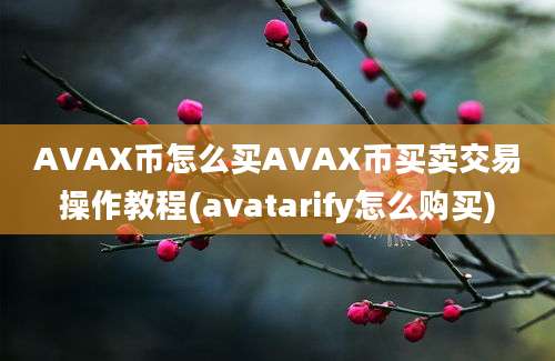 AVAX币怎么买AVAX币买卖交易操作教程(avatarify怎么购买)