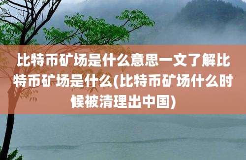 比特币矿场是什么意思一文了解比特币矿场是什么(比特币矿场什么时候被清理出中国)