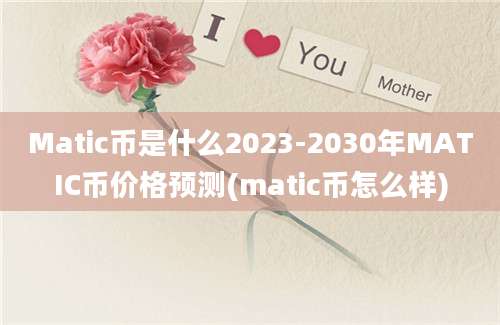 Matic币是什么2023-2030年MATIC币价格预测(matic币怎么样)