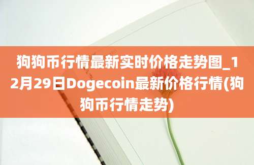 狗狗币行情最新实时价格走势图_12月29日Dogecoin最新价格行情(狗狗币行情走势)