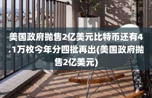 美国政府抛售2亿美元比特币还有4.1万枚今年分四批再出(美国政府抛售2亿美元)