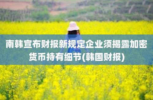 南韩宣布财报新规定企业须揭露加密货币持有细节(韩国财报)