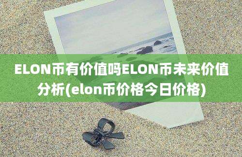 ELON币有价值吗ELON币未来价值分析(elon币价格今日价格)