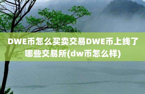 DWE币怎么买卖交易DWE币上线了哪些交易所(dw币怎么样)