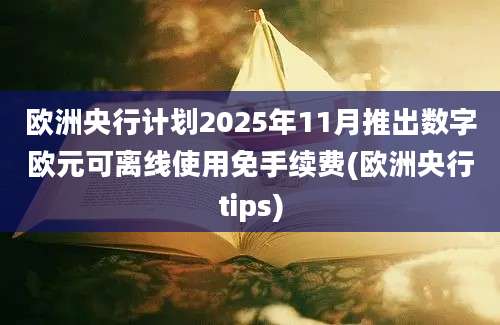 欧洲央行计划2025年11月推出数字欧元可离线使用免手续费(欧洲央行tips)