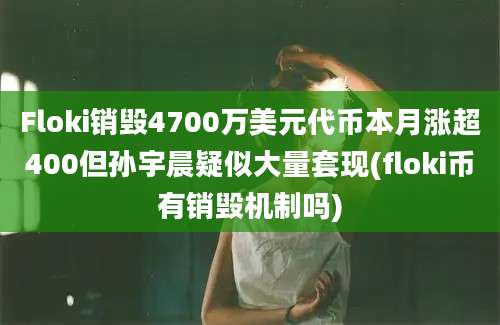 Floki销毁4700万美元代币本月涨超400但孙宇晨疑似大量套现(floki币有销毁机制吗)