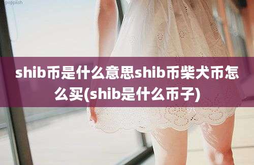 shib币是什么意思shib币柴犬币怎么买(shib是什么币子)