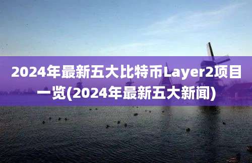 2024年最新五大比特币Layer2项目一览(2024年最新五大新闻)