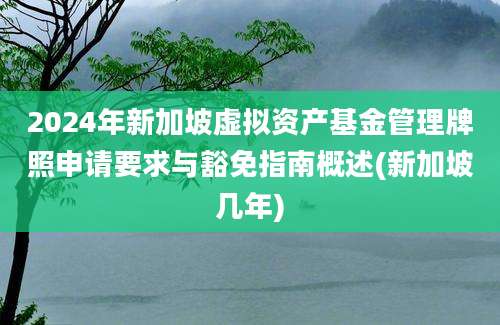 2024年新加坡虚拟资产基金管理牌照申请要求与豁免指南概述(新加坡几年)