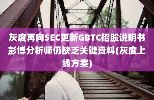 灰度再向SEC更新GBTC招股说明书彭博分析师仍缺乏关键资料(灰度上线方案)