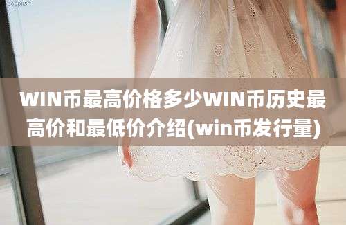 WIN币最高价格多少WIN币历史最高价和最低价介绍(win币发行量)