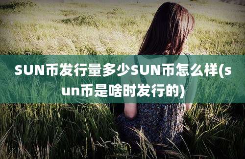 SUN币发行量多少SUN币怎么样(sun币是啥时发行的)