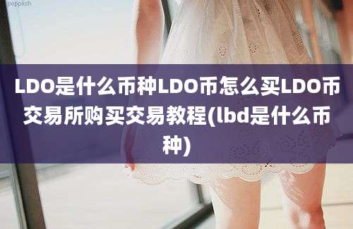 LDO是什么币种LDO币怎么买LDO币交易所购买交易教程(lbd是什么币种)