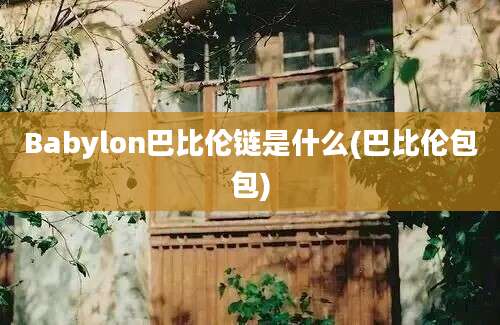 Babylon巴比伦链是什么(巴比伦包包)