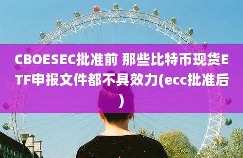 CBOESEC批准前 那些比特币现货ETF申报文件都不具效力(ecc批准后)