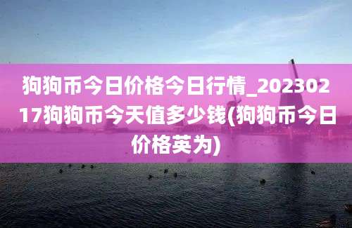 狗狗币今日价格今日行情_20230217狗狗币今天值多少钱(狗狗币今日价格英为)