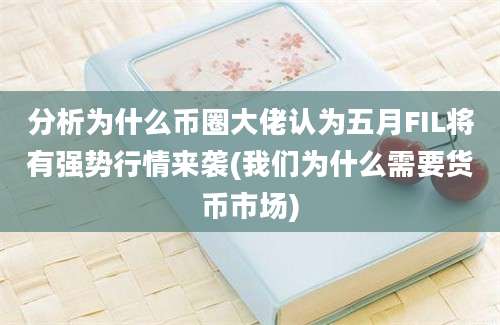 分析为什么币圈大佬认为五月FIL将有强势行情来袭(我们为什么需要货币市场)