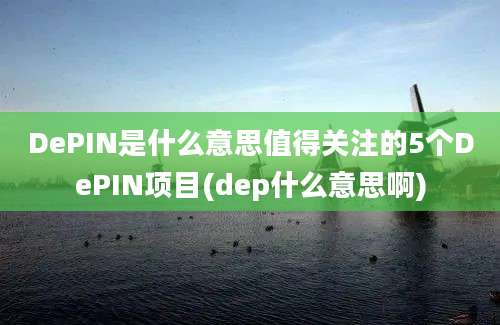 DePIN是什么意思值得关注的5个DePIN项目(dep什么意思啊)