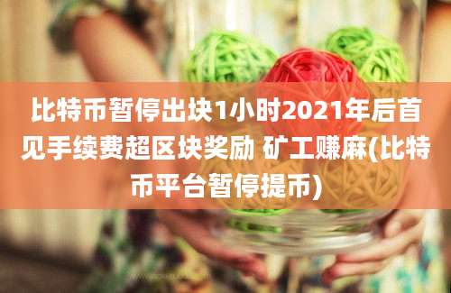 比特币暂停出块1小时2021年后首见手续费超区块奖励 矿工赚麻(比特币平台暂停提币)