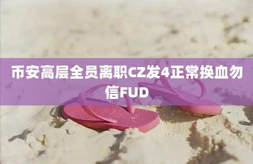 币安高层全员离职CZ发4正常换血勿信FUD