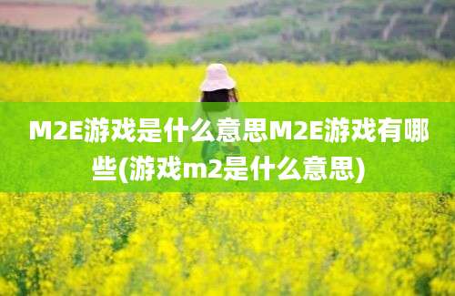 M2E游戏是什么意思M2E游戏有哪些(游戏m2是什么意思)