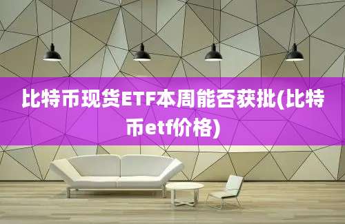 比特币现货ETF本周能否获批(比特币etf价格)