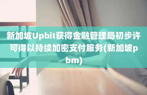 新加坡Upbit获得金融管理局初步许可得以持续加密支付服务(新加坡pbm)