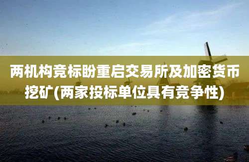 两机构竞标盼重启交易所及加密货币挖矿(两家投标单位具有竞争性)