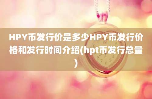 HPY币发行价是多少HPY币发行价格和发行时间介绍(hpt币发行总量)