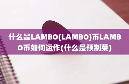 什么是LAMBO(LAMBO)币LAMBO币如何运作(什么是预制菜)