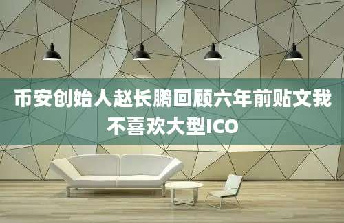 币安创始人赵长鹏回顾六年前贴文我不喜欢大型ICO