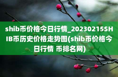 shib币价格今日行情_20230215SHIB币历史价格走势图(shib币价格今日行情 币排名网)