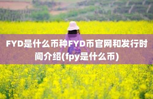 FYD是什么币种FYD币官网和发行时间介绍(fpy是什么币)