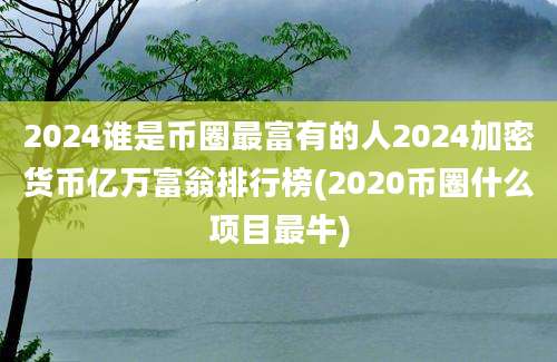 2024谁是币圈最富有的人2024加密货币亿万富翁排行榜(2020币圈什么项目最牛)