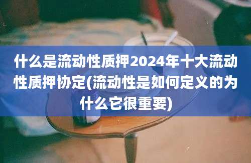 什么是流动性质押2024年十大流动性质押协定(流动性是如何定义的为什么它很重要)