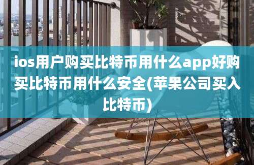 ios用户购买比特币用什么app好购买比特币用什么安全(苹果公司买入比特币)