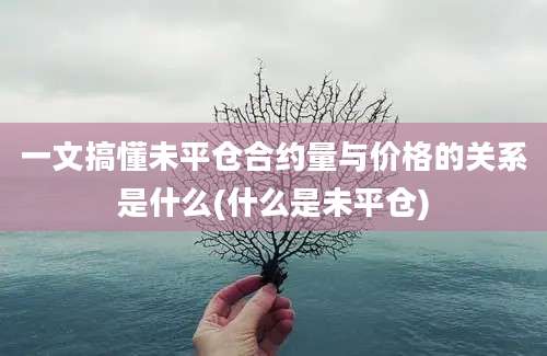 一文搞懂未平仓合约量与价格的关系是什么(什么是未平仓)