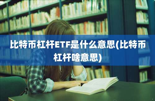 比特币杠杆ETF是什么意思(比特币杠杆啥意思)